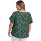 thumbnail image 5 of GRACIA Y GRANDEZA Blusas de Mujer Tallas Grandes Estampado Floral Cuello Redondo Volantes de Doble Capa Manga Corta Blusas de Verano 2X Verde Oscuro, 5 of 7