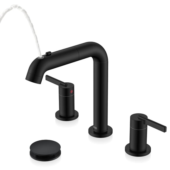 Grifo de baño KENES LJ-9058A-2 negro mate 20 cm