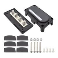 Magideal - Bloque De Distribución De Energía De 4 Pernos 12 V- Conveniente Caja De Barra Colectora Portátil Profesional Estable M8 M10 Duradero Para Camión , M8 Negro