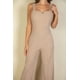 thumbnail image 4 of Mono Casual Suave De Tirantes Finos Con Cuello Entallado Color Topo (para Mujer), 4 of 5