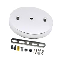 Ioensy - Kit De Dosel Para Proyecto De Bricolaje Plancha Para Lámpara Colgante Placa De Cubierta De Techo De Repuesto Diámetro Plateado De 12 Cm