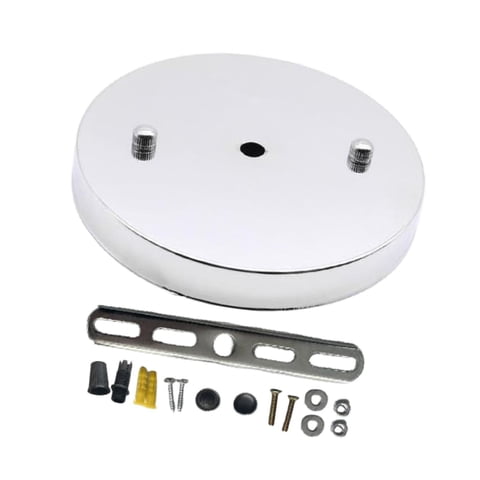 Ioensy - Kit De Dosel Para Proyecto De Bricolaje Plancha Para Lámpara Colgante Placa De Cubierta De Techo De Repuesto Diámetro Plateado De 12 Cm