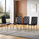 thumbnail image 1 of 4-pack black PU dining chairs ergonomic buckle backrest, 35 inches high, golden metal legs,Combines Comfort and Texture.Perfectly suitable for family dining rooms, hotel banquet halls,etc., 1 of 3