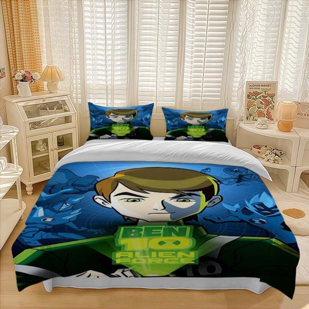 3pcss Ben 10 Alien Force Theme Bedding Set Duvet Cover Pillowcase Set
