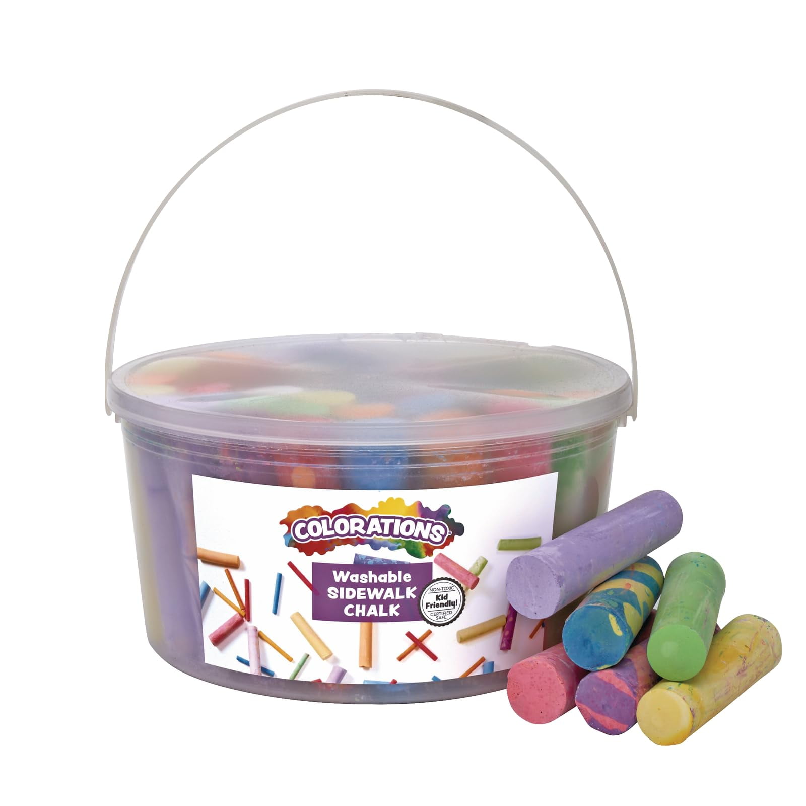 Sidewalk Chalk Colorations, 50 Unidades, Lavables, 10 Cm X 2,5 Cm, Para Niños