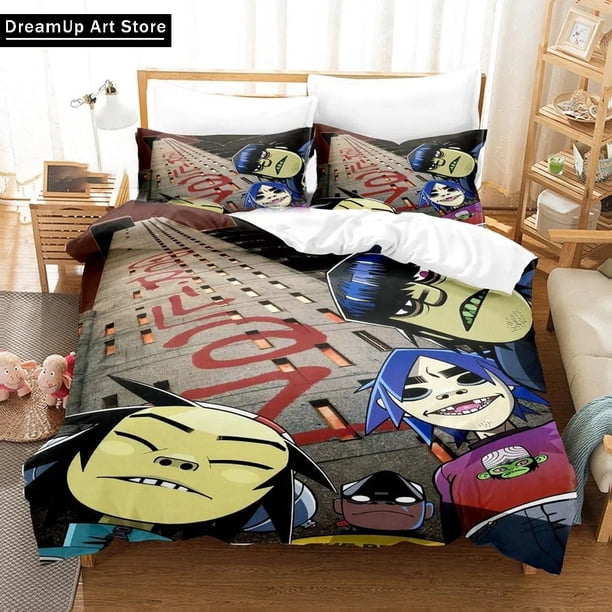 ed Music Gorillaz Bedding Set Cute Quilt Cover Bed Cover With Pillowcase Boys Adult Home