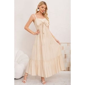 Likeshop - Maxi Vestido Mujer Largo Liso Tirantes Ajustables Eventos Fiesta 3361