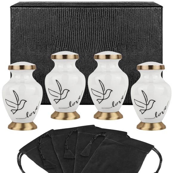 Set de 4 relicarios pequeños con paloma Trupoint Memorials