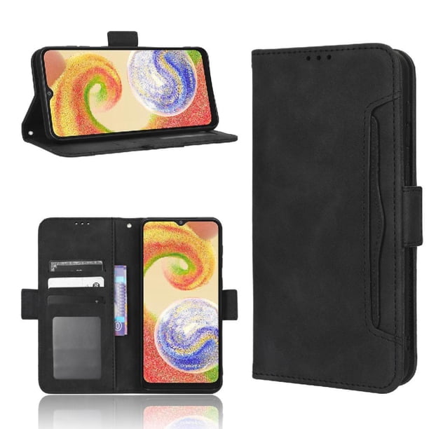 Funda Cartera Magnética para Samsung Galaxy A04- Tarjetero Desmontable, Cuero PU, Soporte