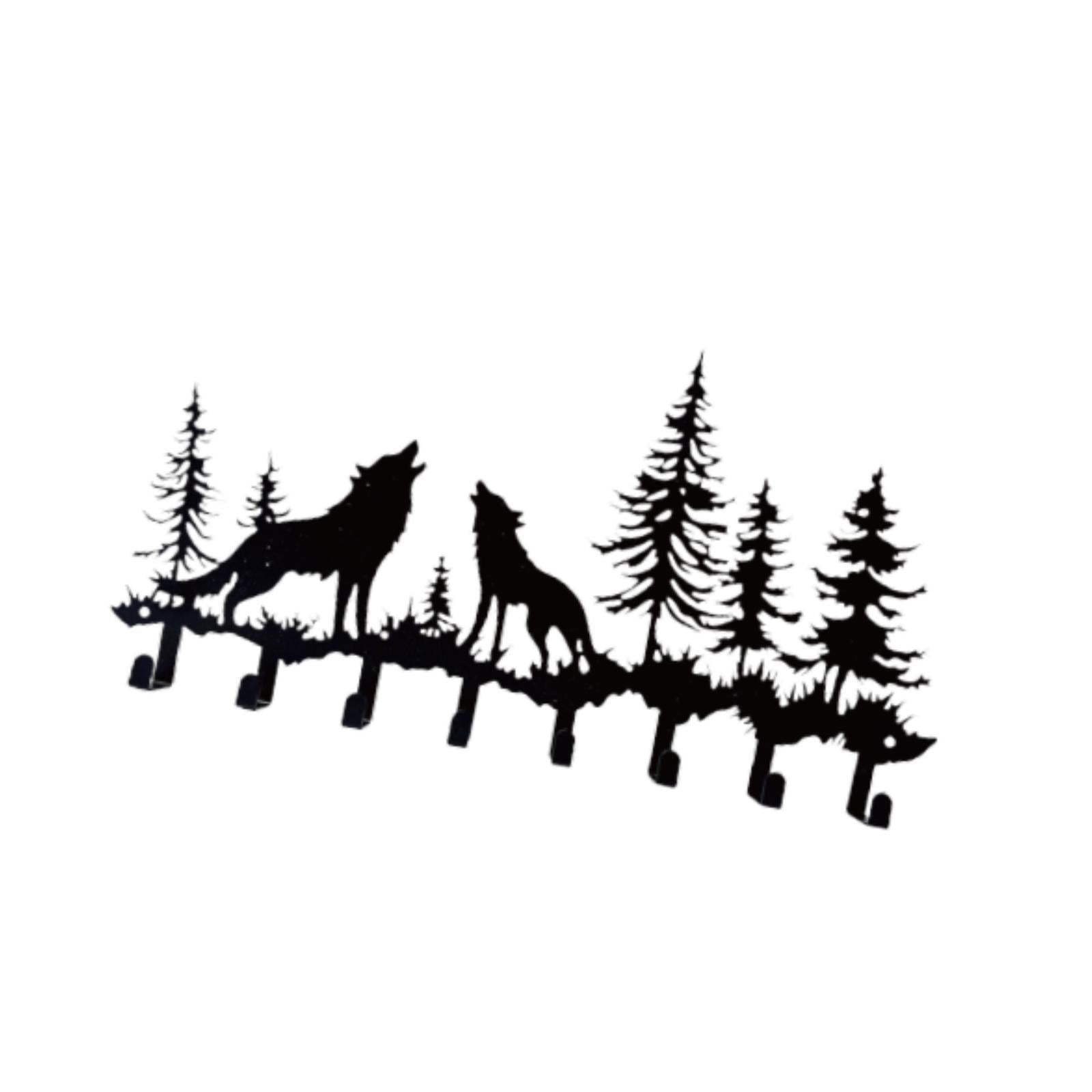 Magideal - Soporte Para Llaves De Montaje En Pared, Gancho Organizador, Resistente, Fácil Instalación, Estante De Almacenamiento Para Sombreros, Llavero De Metal Lobo