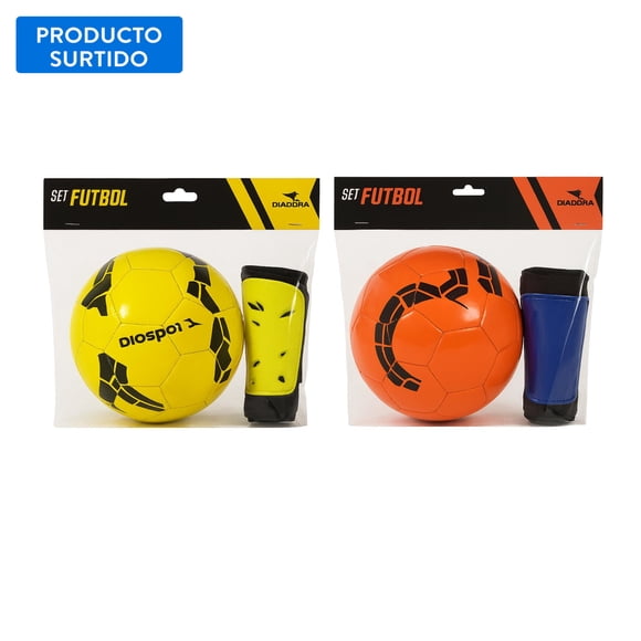 Pack de fútbol pelota + canilleras, color surtido, 1 Un