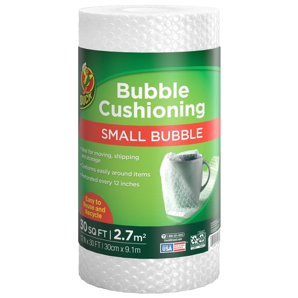 Bubble Wrap Duck Brand Original, 30 pies x 12 pulgadas, transparente