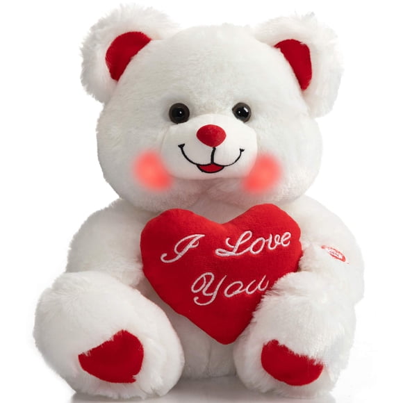 Oso de peluche HollyHome I Love You con LED de 33 cm para San Valentín