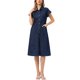 thumbnail image 1 of INSPIRE CHIC Vestido Midi de Mezclilla Casual con Botones y Cinturón de Manga Corta para Mujer Regreso a Clases L Negro Azul, 1 of 6