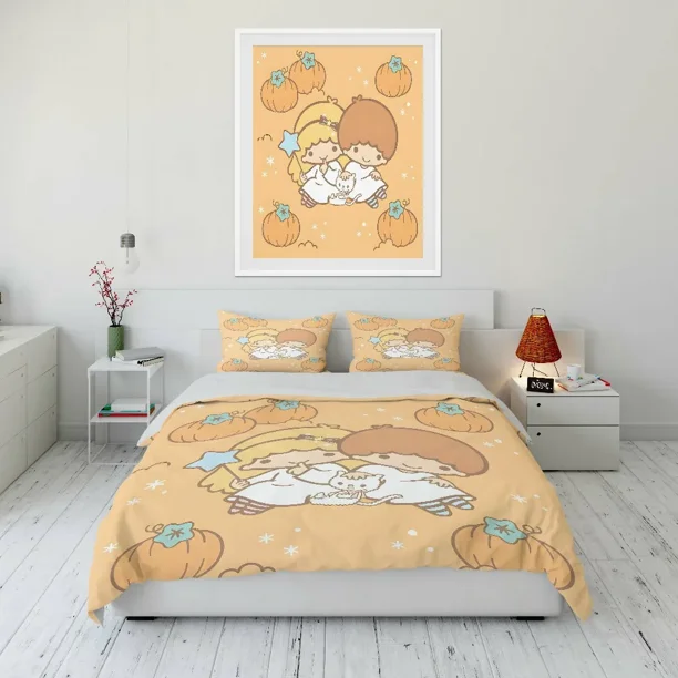 Little Twin Stars Printed Quilt Cover Pillowcase Bedding Set Kids Adult Comfortable Bed Set Twin King Bedding Set Luxury