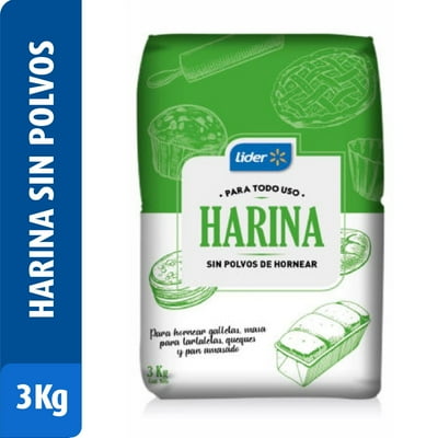 Harina Sin Polvos De Hornear 3 Kg Lider