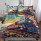thumbnail image 1 of Funda nórdica Tren de Ensueño Diseño 3D Suave Cómoda Transpirable Funda de edredón Tren de Hadas Funda de edredón Ropa de cama para niñas y niños con almohada 3 piezas Suave Mic, 1 of 3