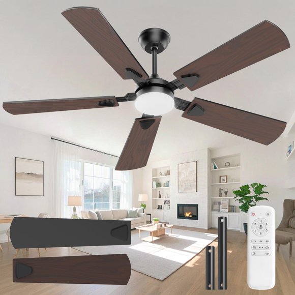 Ventilador de techo Crazypai de 132 cm con luz, control remoto y motor DC
