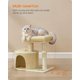 thumbnail image 3 of Árbol para Gatos Feandrea Pequeño Beige Arena de Peluche 47x32x47 cm, 3 of 6