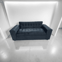 Muebles New - Sofa Dos Cuerpos Negro Felpa