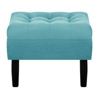 Bodevir - Pouf Wood 1C Felpa 00 Turquesa