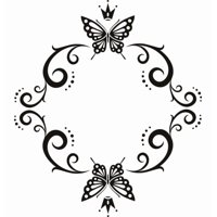 Rienda Libre Graphics - Decomural Swirl Butterfly Crown Ws-18315