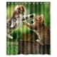 thumbnail image 1 of Cortina de ducha con diseño de gatos jugando, juego de cortinas de baño con ganchos, tamaño 60 x 72 pulgadas, 1 of 3