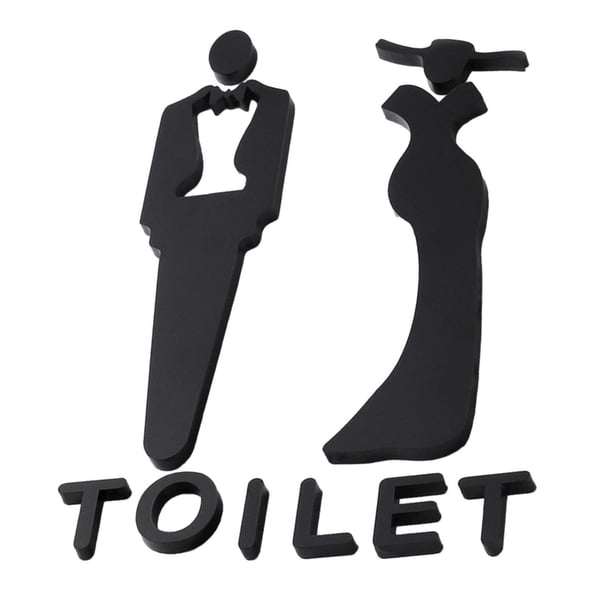 Letrero Para WC, Letrero Para Ba?o, Decoración, Tablero, Se?alización, Letrero Para Puerta De Ba?o Masculino Y Femenino, Universal S