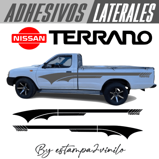 Set Sticker Vinil Adhesivo Laterales para Camioneta Nissan Terrano