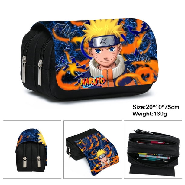 Naruto Large-capacity Pencil Case Pencil Case Primary Secondary School Students Cartoon Cool Cartoon Light Pencil Case Bag New