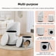 thumbnail image 1 of Stylish Upholstered Barrel Chair 360° Swivel Vanity Stool for Bedroom & Dining Chair, Built-in Storage, Soft Padded Accent Seat, Multi-Functional for Dressing/Dining, Free Cat Bed Stool Included,, 1 of 3