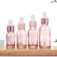 thumbnail image 2 of Dropper Bottles Refillable 5-100ML Rose Lid Cosmetic Container Pink Glass Aromatherapy Liquid for Essential Massage Oil Pipette, 2 of 3