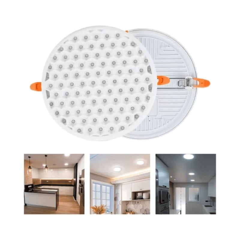 Genérico - Foco Led Techo Embutido Redondo Panel Luz Fria Blanco Abeja 18w