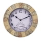thumbnail image 4 of Reloj colgante de pared multiusos para exteriores, resistente al agua, pantalla de temperatura, artesanías de resina, relojes silenciosos para jardín,, 4 of 5