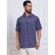 thumbnail image 4 of INSPIRE CHIC Camisas Polo de Manga Corta de Verano para Hombre, Ligeras y Transpirables, Estampadas, Talla S, Azul Oscuro, 4 of 5