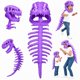 thumbnail image 1 of Disfraz de Peluche Esqueleto de Dinosaurio Wmbzxh 80 cm/120 cm, 1 of 9