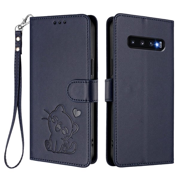 Funda Volteable tipo Billetera con Correa para Samsung Galaxy S10, Azul