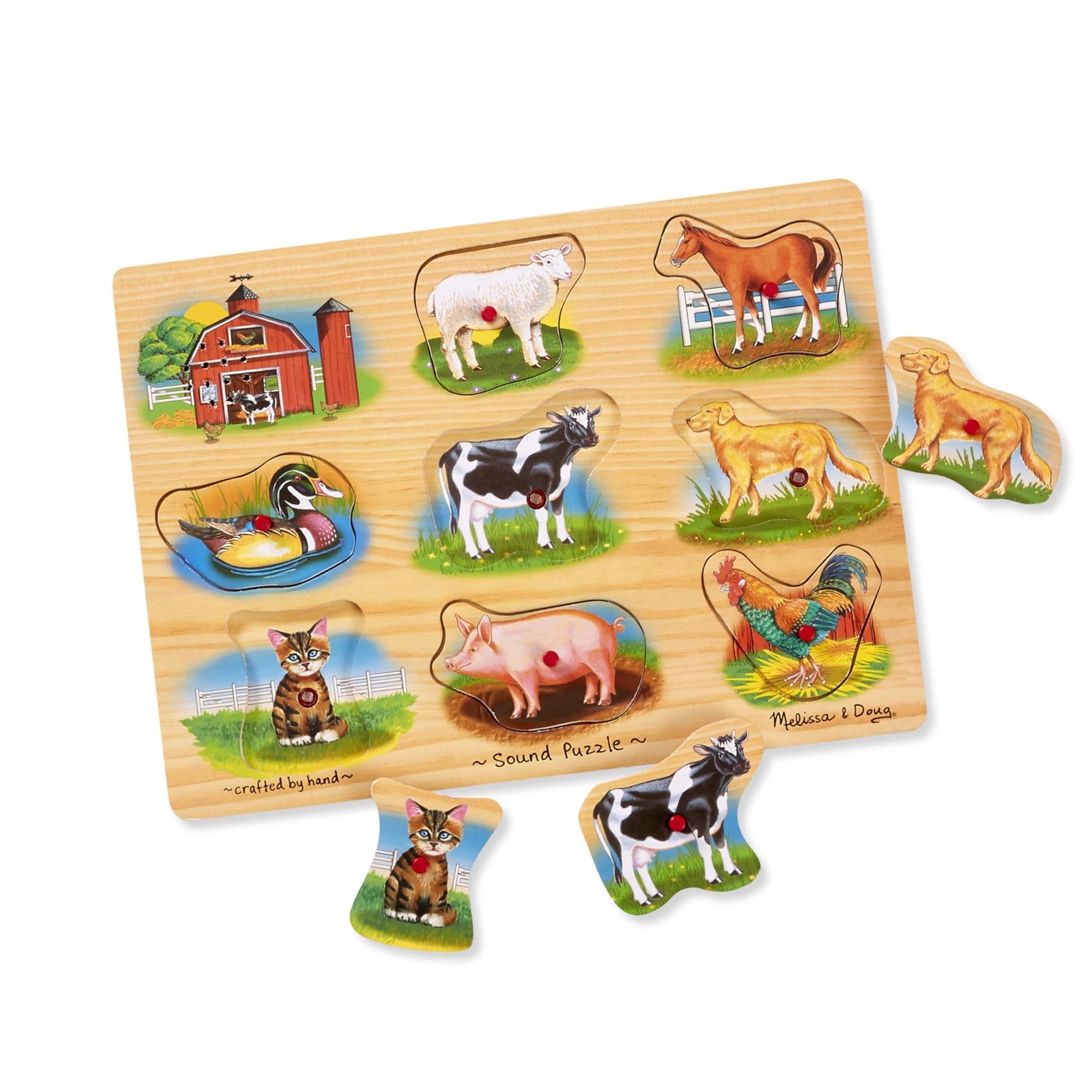 Rompecabezas De Sonidos De La Granja Melissa & Doug De Madera Con Efectos De Sonido