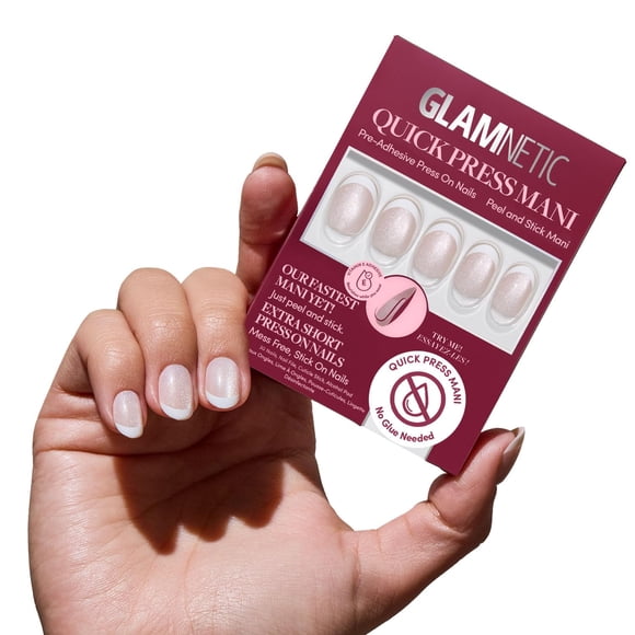 Uñas postizas Glamnetic redondas extra cortas – Kit de 30
