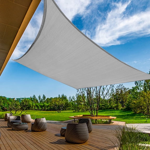 Vela de Sombra Solar KANAGAWA 6x8m Gris con Bloqueo UV para Exterior