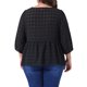 thumbnail image 3 of Agnes Orinda Blusa Peplum con Volantes y Cintura Fruncida de Manga 3/4 para Mujer Talla Grande 4X Negro, 3 of 6