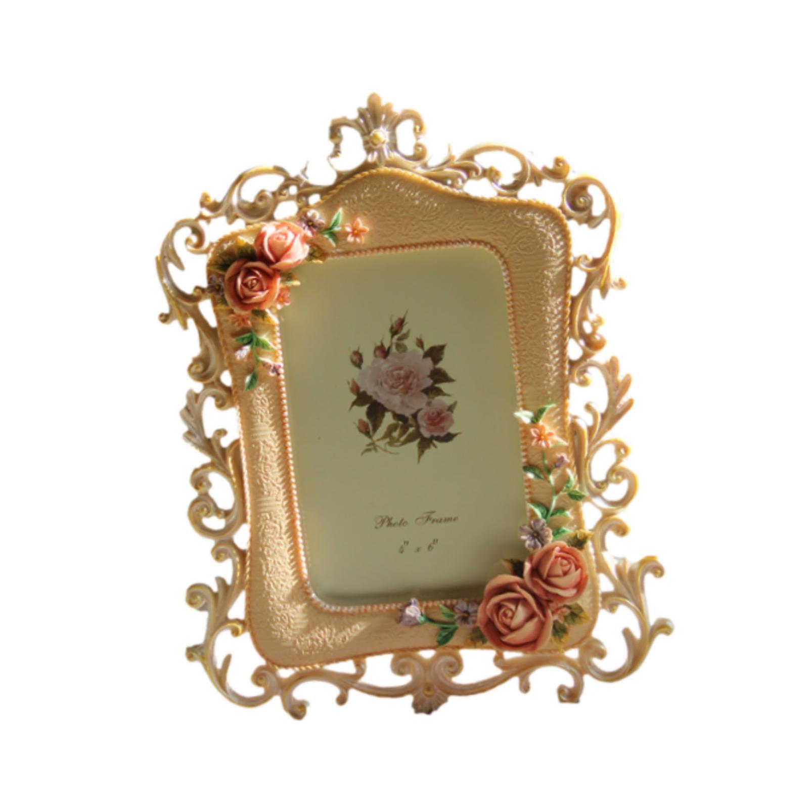 Magideal - Marco De Fotos, Marco De Exhibición De Imágenes, Marco Floral En Relieve, Adorno De Regalo, Soporte De Exhibición Rectangular, Marco De Fotos Para Dor