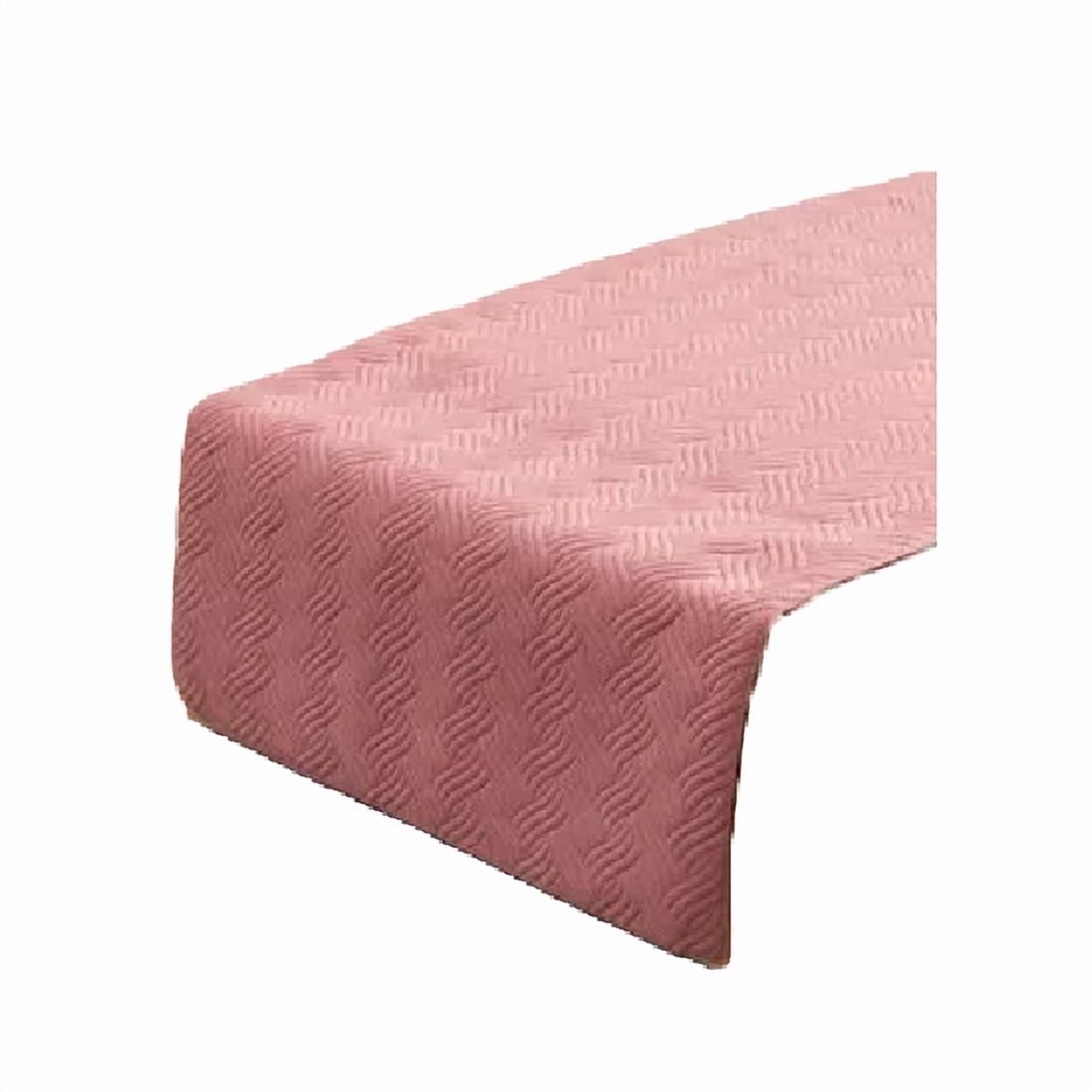 Genérico - Piecera De Cama Terciopelo Plush King + 2 Fundas 70x210 Cm Color Rosa