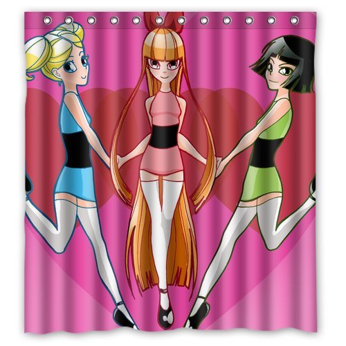 Pinghai - Cortina De Ducha De Sailor Moon Las Chicas Superpoderosas, Juego De Cortina De Baño Con Ganchos, Tamaño 60 X 72 Pulgadas