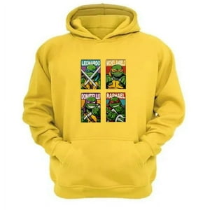 Genérico - Polerón Canguro Tortugas Ninja Amarillo Talla Xs Unisex