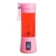 thumbnail image 1 of Mezcladora portátil para batidos y batidos, mezcladora personal para cocina, con USB recargable, 380ml con 6 cuchillas (rosa), 1 of 3