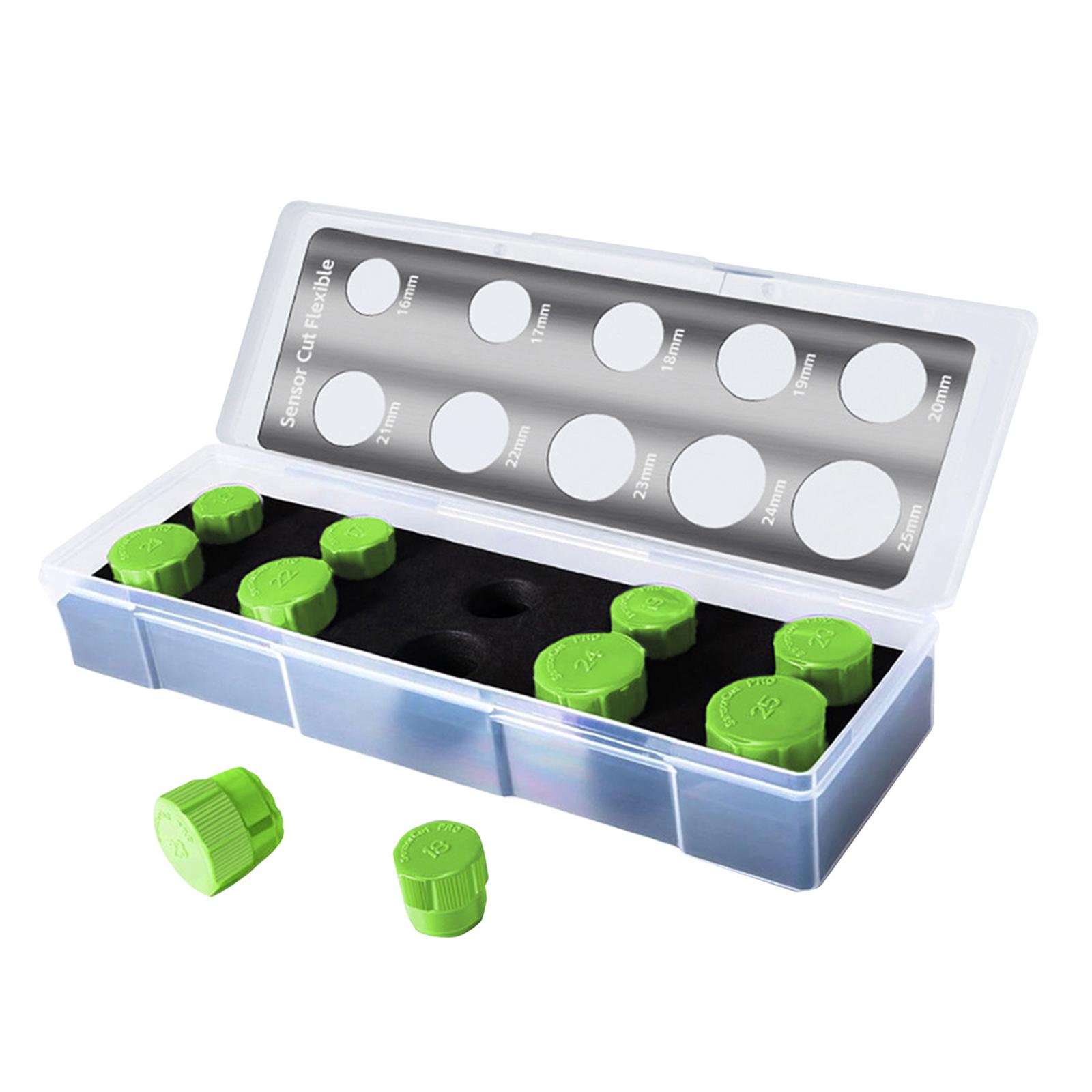 Magideal - Plantillas De Corte De Agujeros Para Automóviles De 16 A 25 Mm De Diámetro, Accesorio Verde, Fácil De Usar, Agarre Cómodo, Kit De Herramientas Preciso