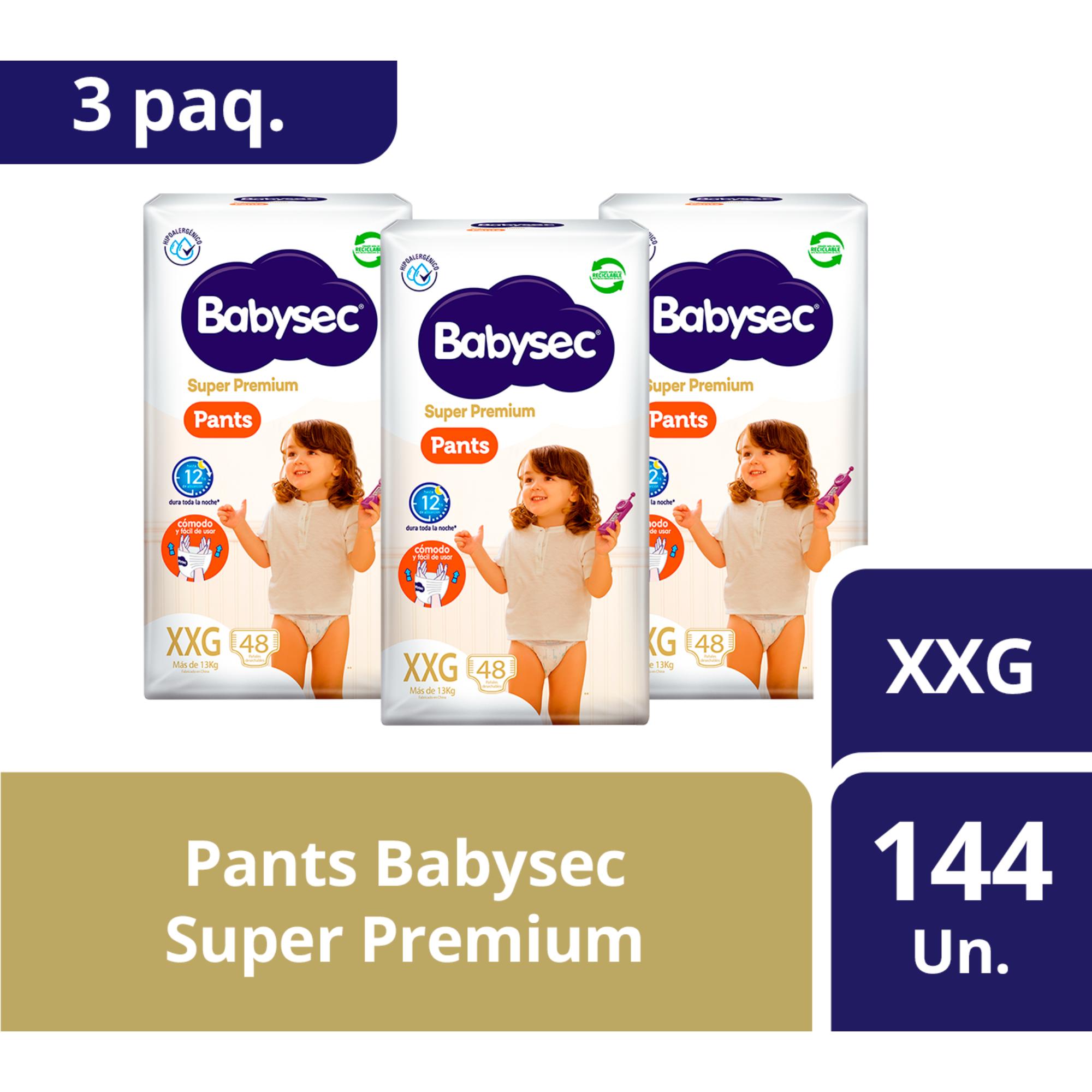3 Paquetes Pants Babysec Super Premium 144 Un Talla Xxg