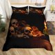thumbnail image 1 of Skull Duvet Cover Golden Crown Bedding Set,3D Printed Halloween Skull with Two Beauty Quilt Cover Set,Crown Comforter Cover Bed Sheets, 1 of 5