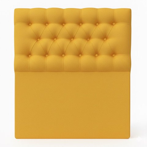 Vitelio - Respaldo Capitone Color Amarillo 1 Plaza Premium